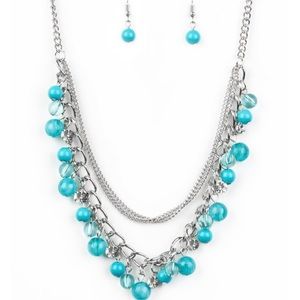Blue and sliver necklace.